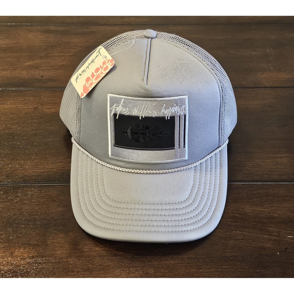 Free People Strike Out Tonal Trucker Hat NWT Gray Patch